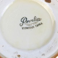 Vintage Porcelier Brown Medallion Vitreous China Teapot