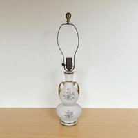 Large Vintage Floral Ceramic Lamp