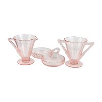 1930s Pink Depression Glass Cream and Sugar Set