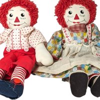 Vintage Handmade Raggedy Ann and Andy Dolls