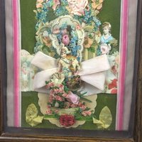 Vintage Victorian Valentine Collage Shadow Box