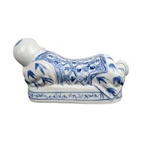 Vintage Chinese Blue and White Porcelain Opium Pillow