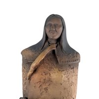 Vintage JH Boone Terracotta Indian with Spear Statue