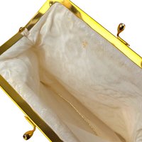 Vintage Cream and Gold Beaded Handbag