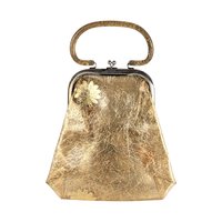 Vintage 1960s Clear Vinyl Purse with Gold Tinsel and Glitter