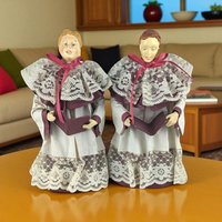 Vintage Paper Mache Christmas Carolers