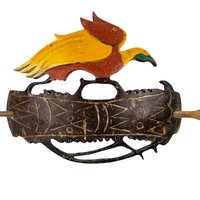 Vintage Carved Wood Hair Pin