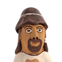 Vintage Hand Painted Clay Man Musical Whistle