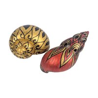 Vintage Hand Painted Decorative Shell Pair