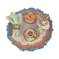 Vintage Resin Picnic & Tea Party Ornament Set