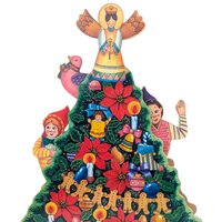 Vintage Wooden Christmas Tree Musical Decor