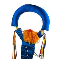 1984 Dakin Plush Clown Hanging From A Rainbow Wall Decor