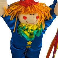 1984 Dakin Plush Clown Hanging From A Rainbow Wall Decor