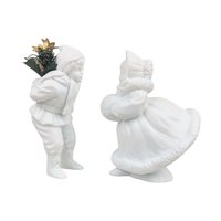 Vintage Dept 56 Silhouette Skating Figurine Pair