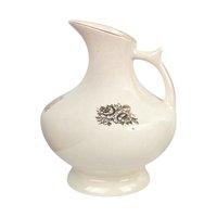 Vintage Cream & Gold Ceramic Bud Vase Trio