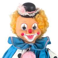 Vintage Handmade Polka Dot Clown Shelf Sitter