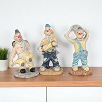 Vintage Ceramic Hobo Clown Figurine Trio