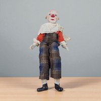 Vintage Price Products Sitting Plaid Clown Doll
