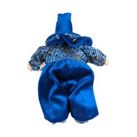 Vintage Blue Porcelain Harlequin Doll