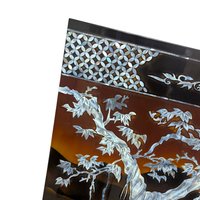 Vintage Vietnamese Lacquer Wall Panel: Mother of Pearl Inlay