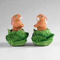 Vintage Bunny in Lettuce Figurines