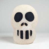 Vintage Melted Plastic Popcorn Light Up Skull