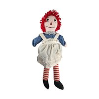 Vintage Raggedy Ann and Andy Plush Doll Pair