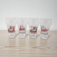 Set of 4 Vintage Libbey Santa Claus Coca-Cola Glasses