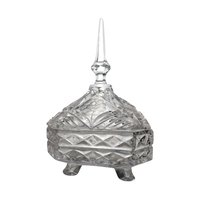 Vintage Crystal Cut Glass Pedestal Candy Dish