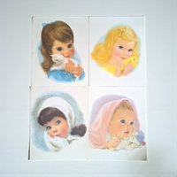 Vintage 1960s Northern Tissue "American Beauty" Portraits, Set of 4