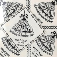 Vintage Monogram Welcome to Our House Coaster Set