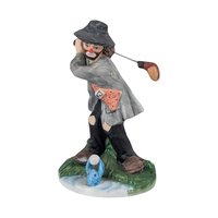 Vintage Flambro Emmett Kelly Jr Hobo Clown Golfer Figurine