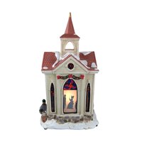 1998 Mr. Christmas Village Square Lighted Silhouette Church