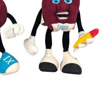 Pair of 1988 California Raisins Applause Bendable Plush Toys