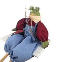 Vintage Fishing Frog Shelf Sitter