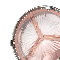 Vintage Pink Glass Covered 3-Part Bowl