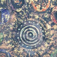 1997 Barbara DeVault Mixed Media Art: 'Decadisk' Framed Original