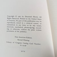 1967 The Naked Ape Hardcover: Desmond Morris Anthropology