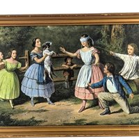 Vintage Currier and Ives Blind Man’s Bluff Framed Print