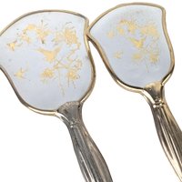 Vintage Hollywood Regency Bird and Floral Vanity Set