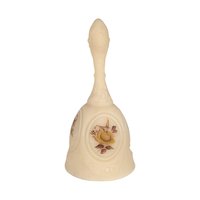 Vintage Fenton Chocolate Rose on Cameo Satin Glass Medallion Bell