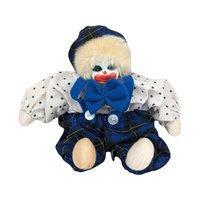Vintage Clown Doll with Plaid and Polka Dots