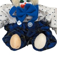 Vintage Clown Doll with Plaid and Polka Dots