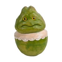 Vintage Hand Carved Mr. and Mrs. Frog Figurines