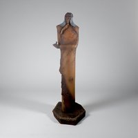 Vintage JH Boone Terracotta Indian with Pipe Statue