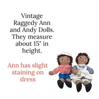Vintage Raggedy Ann and Andy Plush Doll Pair