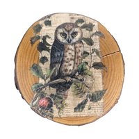 Vintage Handmade Nature Wood Slice Coasters, Set of 6