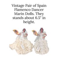 Vintage Pair of 6.5" Marin Chiclana Spain Flamenco Dolls