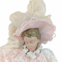 Vintage Pink Lace Doll Head Ornament