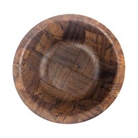 Vintage 4 Piece Woven Wood Salad Bowl Set